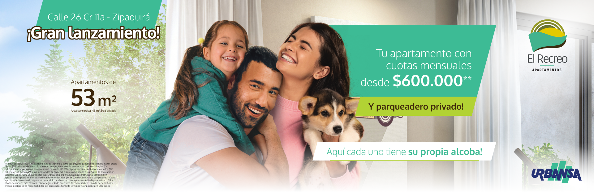 Banner lanzamiento El Recreo Zipaquirá nuevo pecio